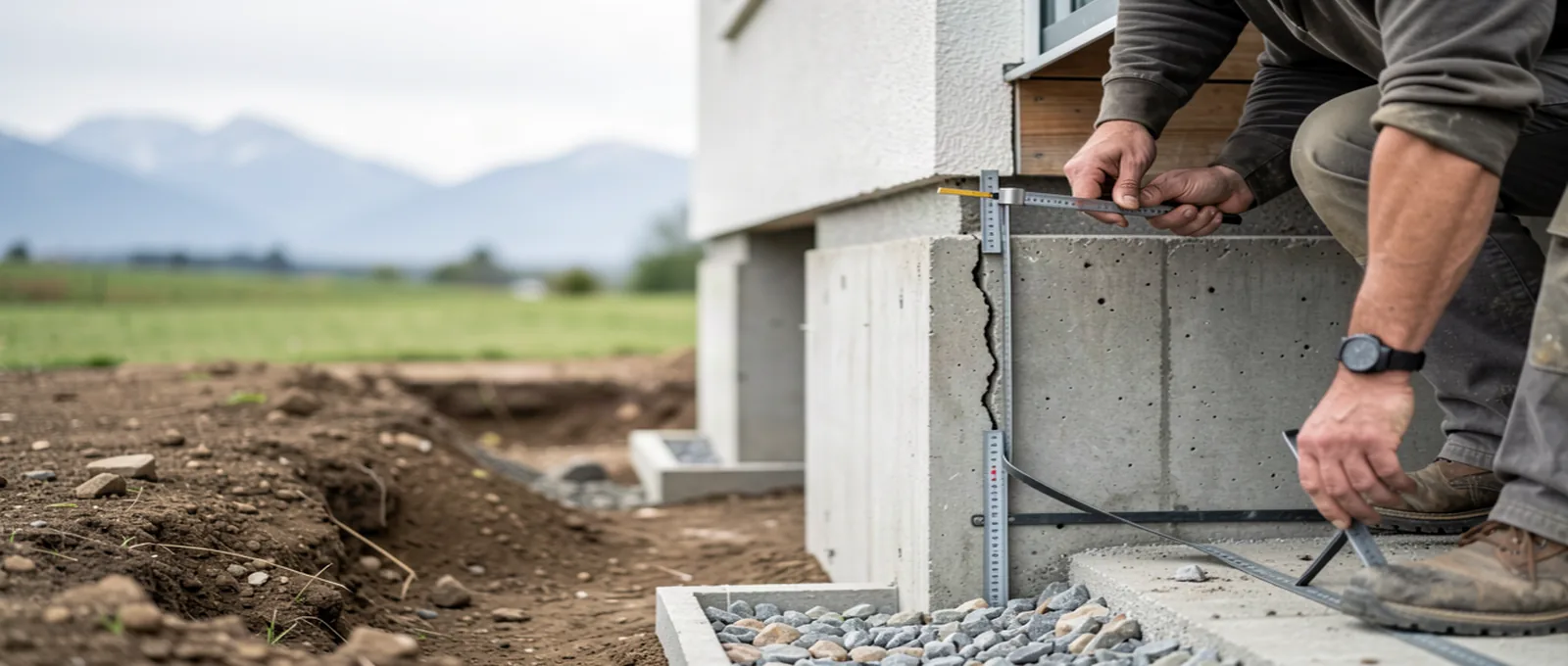 Foundation repair contractor on a job site in Fort Collins, CO