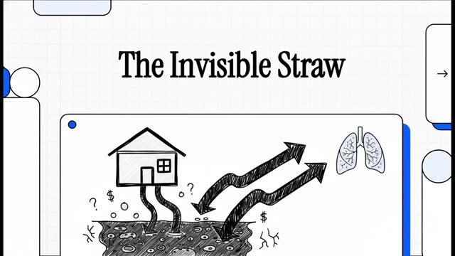 Cutaway illustration of a house showing crawl space air rising into the living space through the stack effect